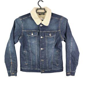 Boys Wonder Nation Sherpa-Lined Denim Jacket Button Up Youth Size XXL 18